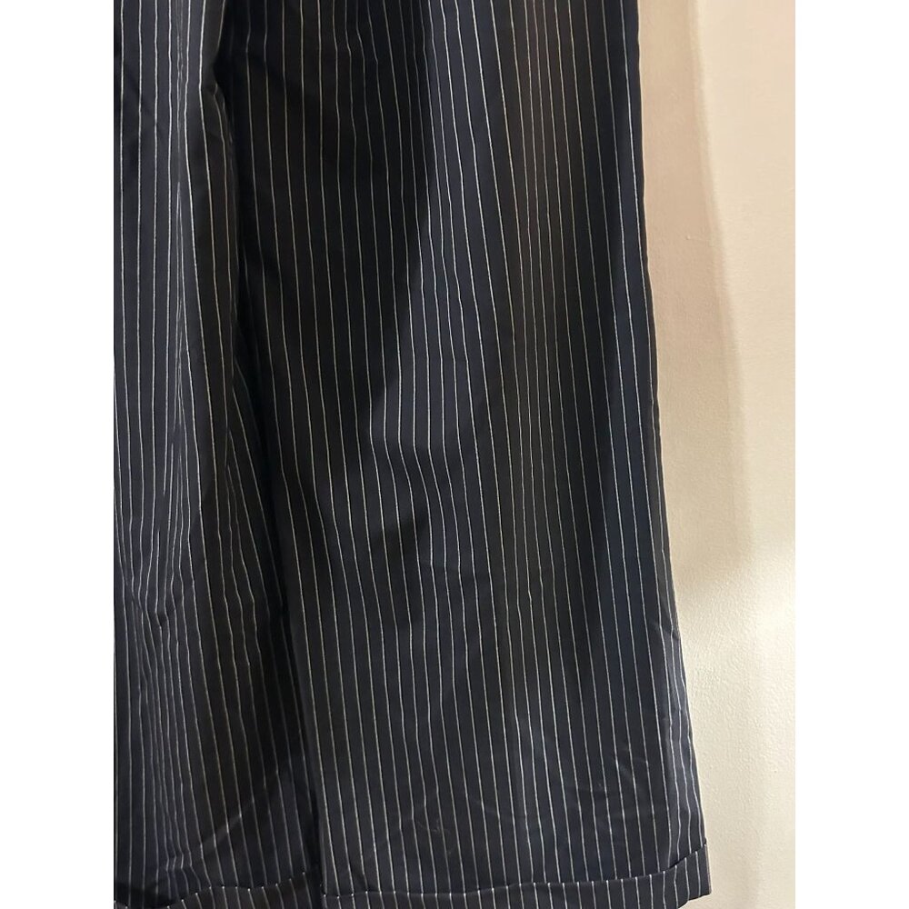 NWT $698 Ralph Lauren Black Label Wool Wide Leg Pinstriped Pants Navy Size 8 - Picture 4 of 5